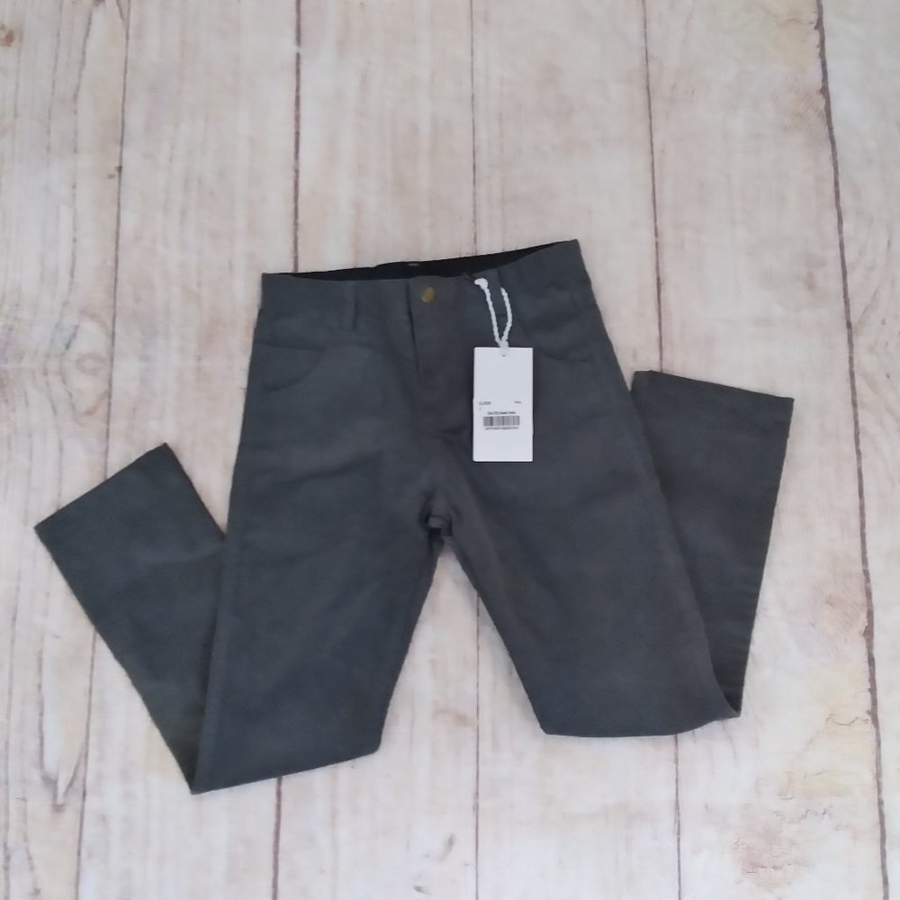Crew Kids gray suede rib pants sz 6 NWT
